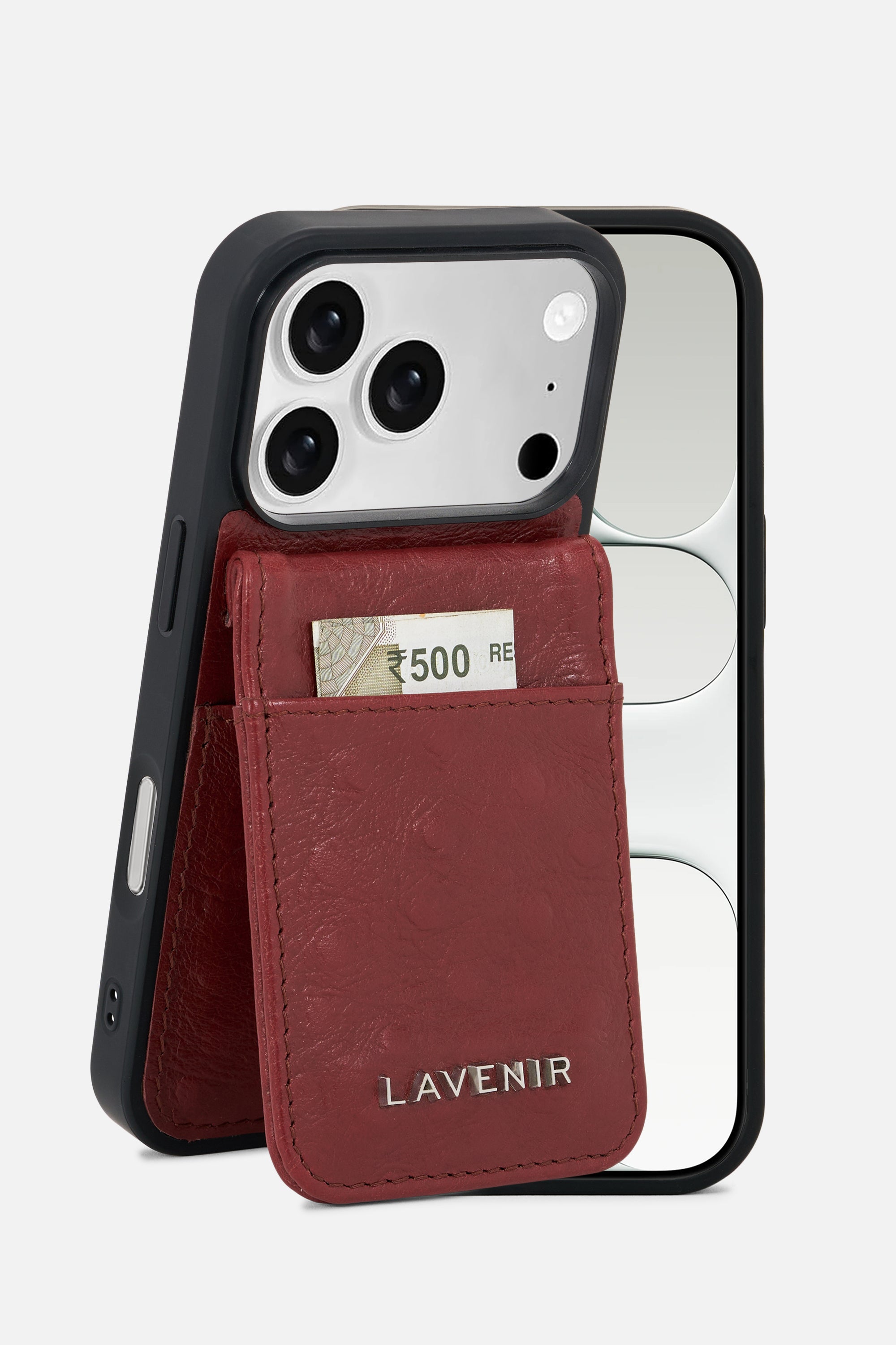 iPhone Wallet Case – Oxblood Ostrich