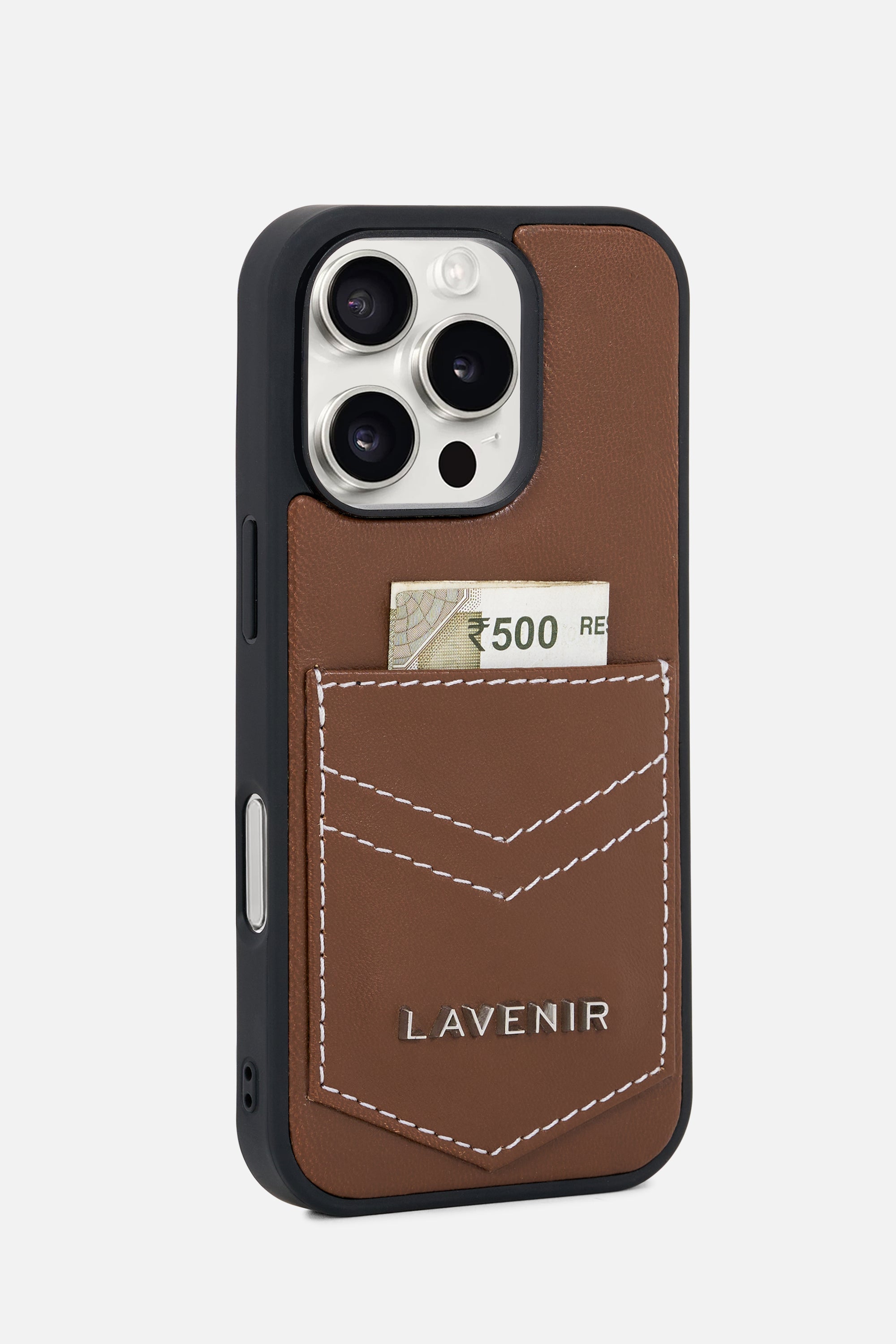 iPhone Pocket Case – Brown Stitch