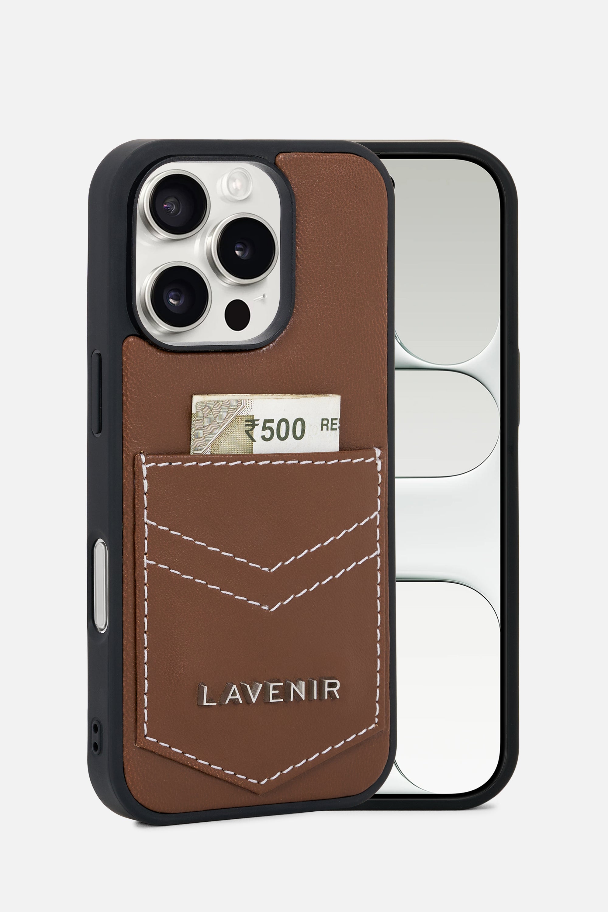 iPhone Pocket Case – Brown Stitch