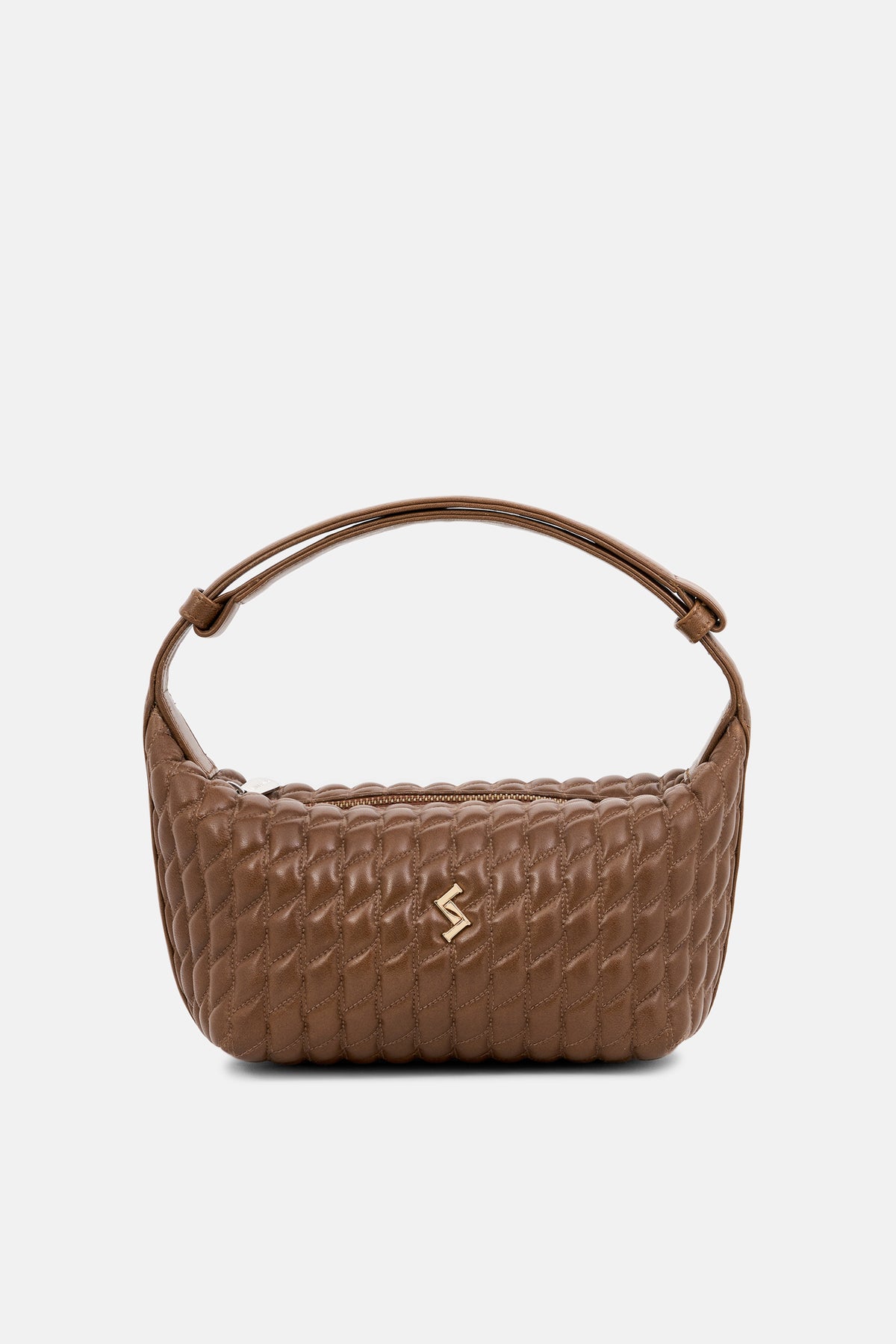 MIRA - Quilted Shoulder Bag - Brown