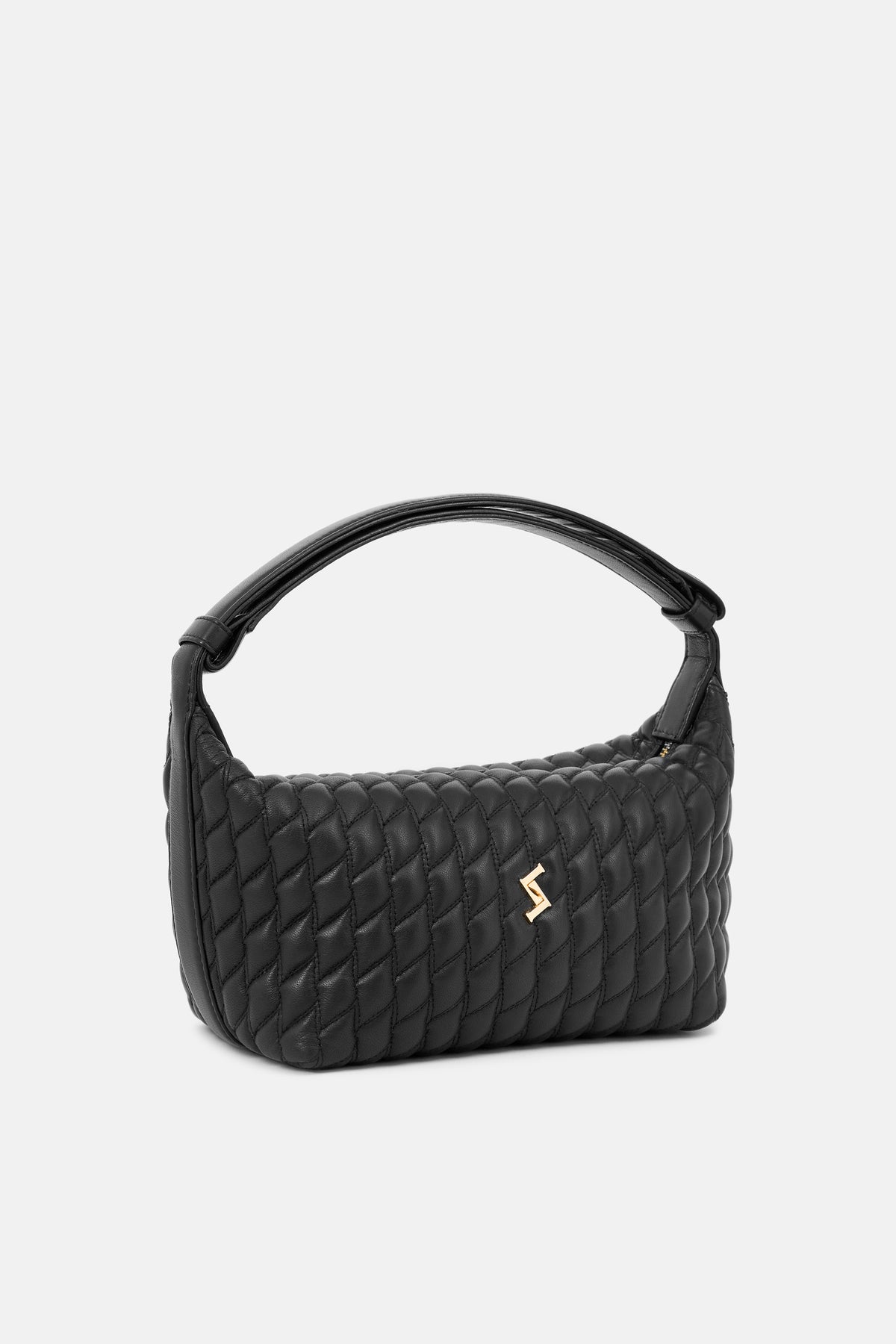 MIRA - Quilted Shoulder Bag - Black