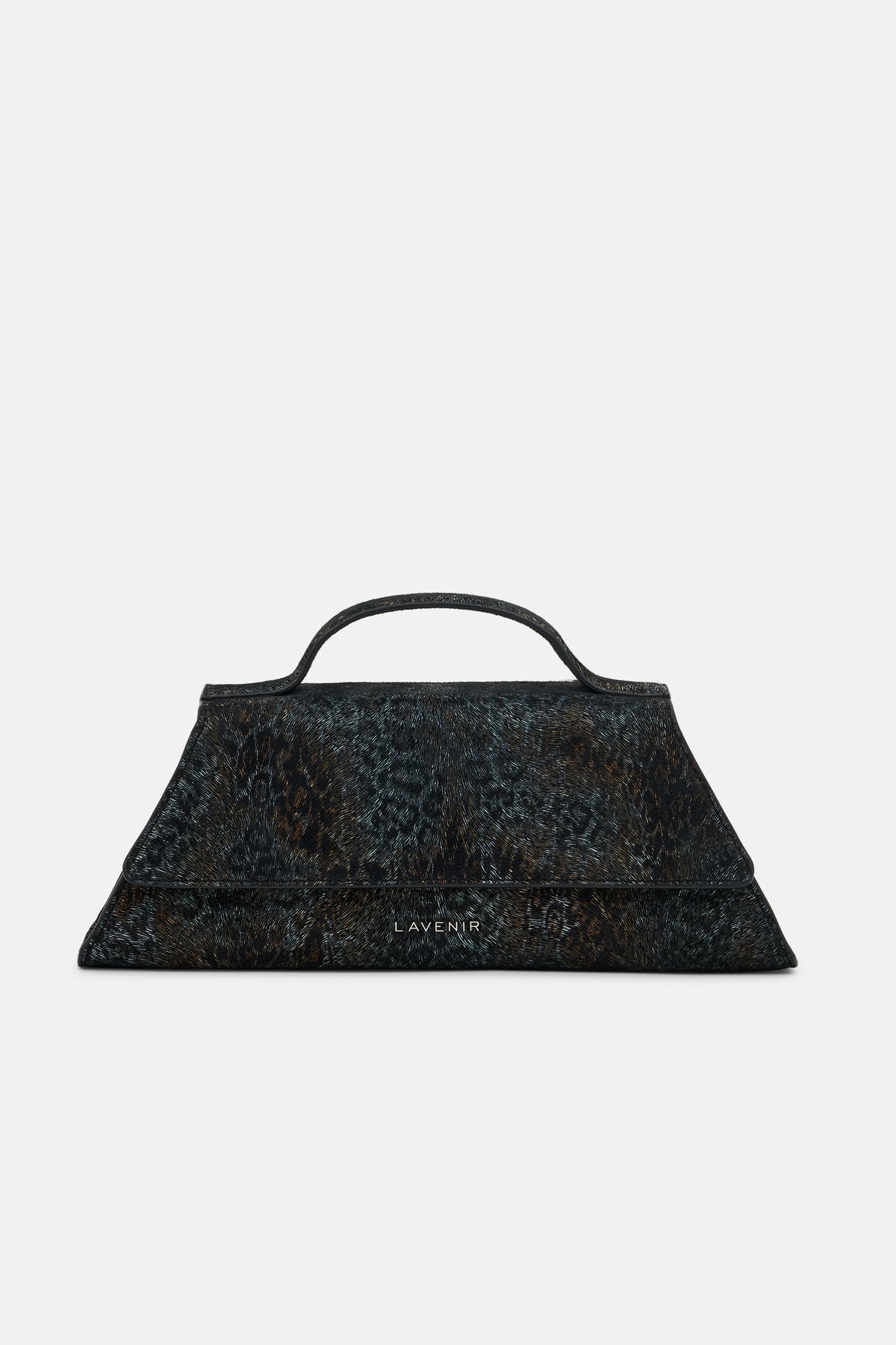 NOIRA - Structured Convertible Clutch Bag - Midnight Leopard