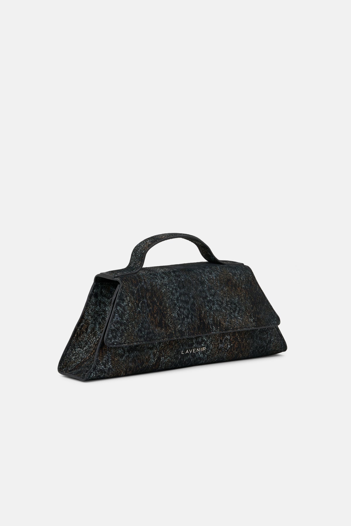NOIRA - Structured Convertible Clutch Bag - Midnight Leopard