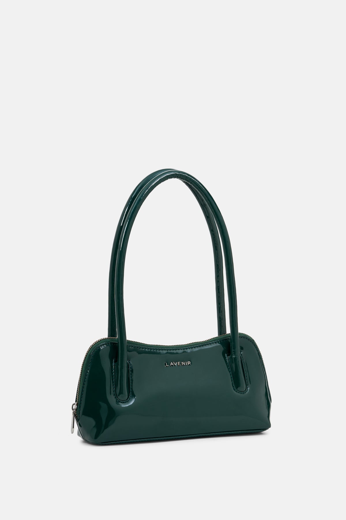 LUSTRA - Glossy Shoulder Bag - Emerald Green