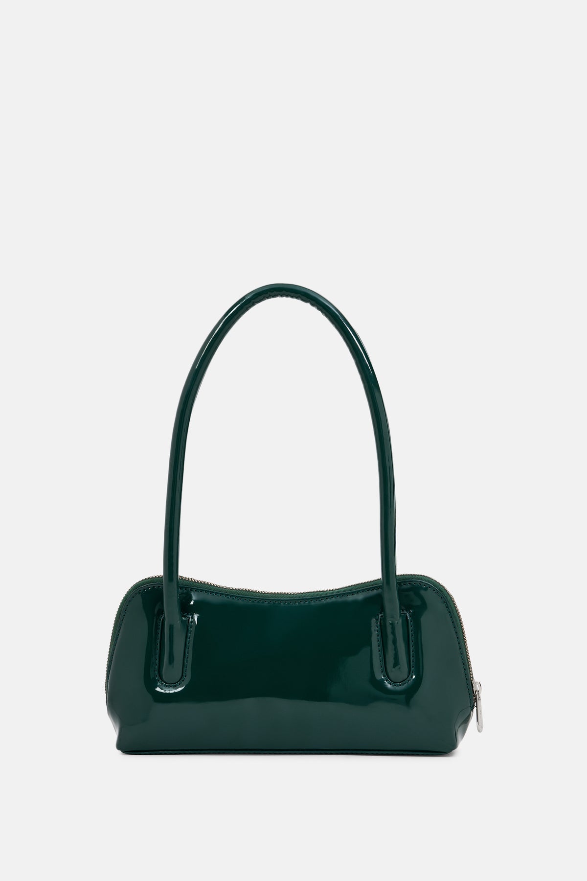 LUSTRA - Glossy Shoulder Bag - Emerald Green