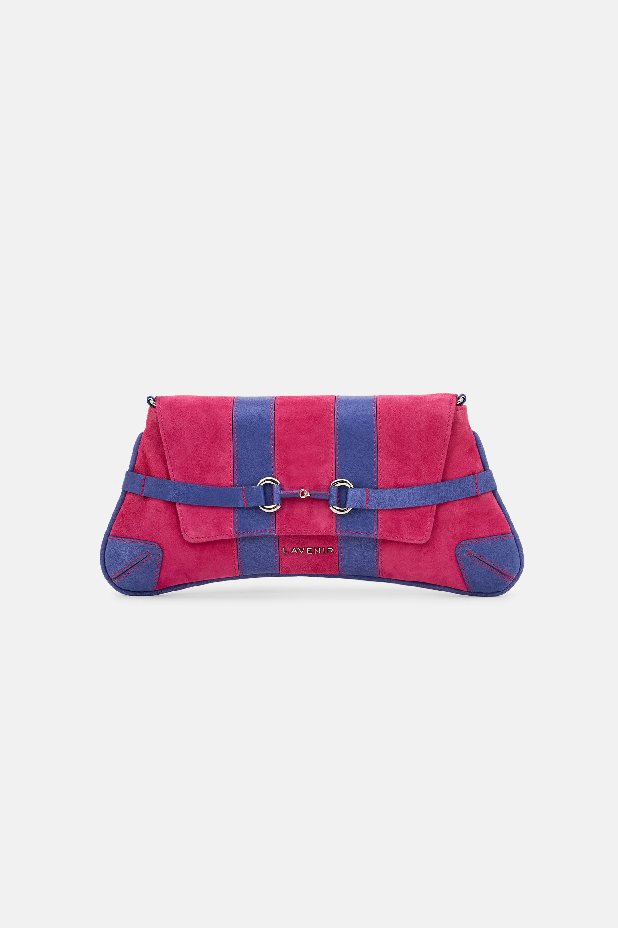 VIVARA - Convertible Clutch & Shoulder Bag - Fuchsia & Cobalt