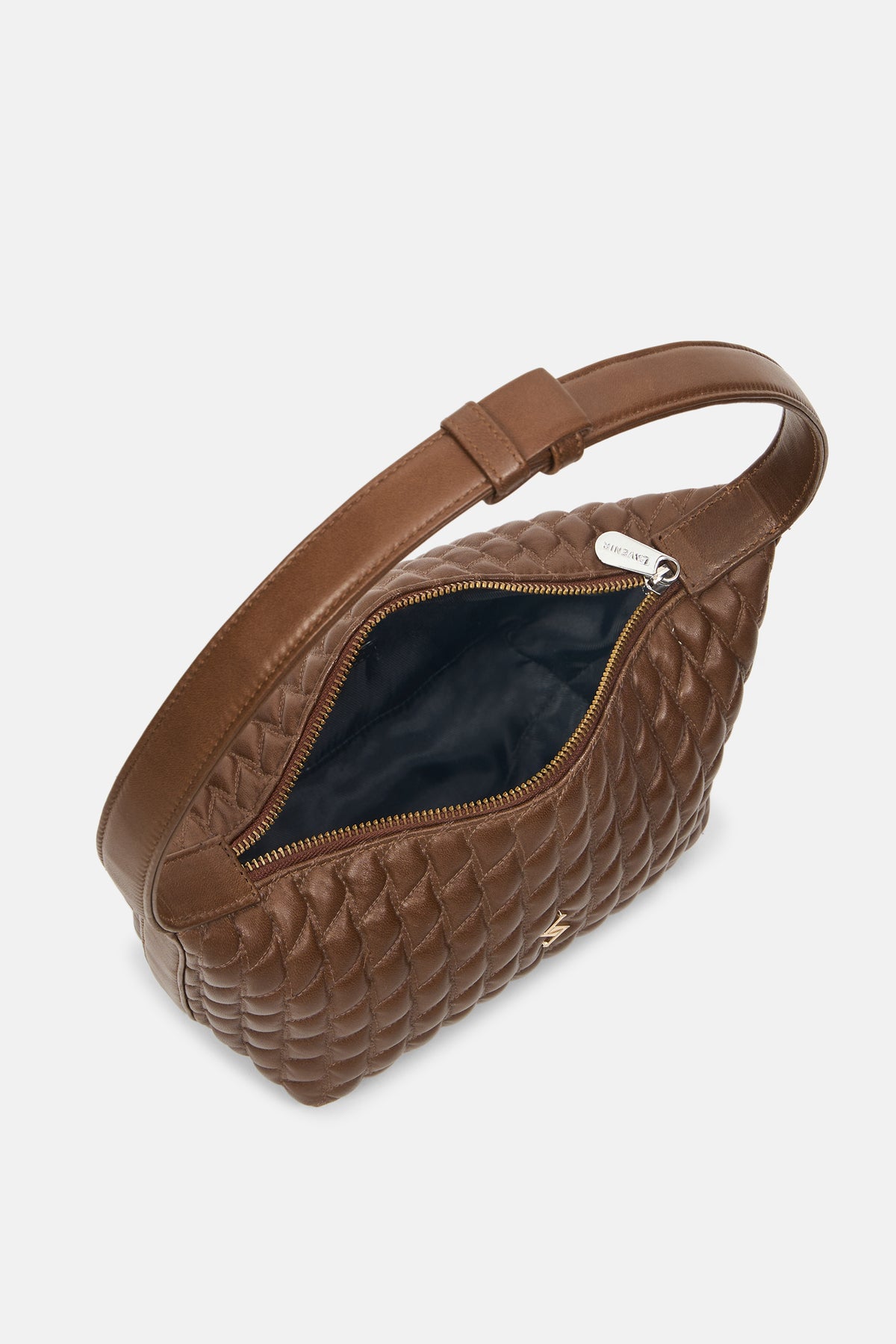 MIRA - Quilted Shoulder Bag - Brown