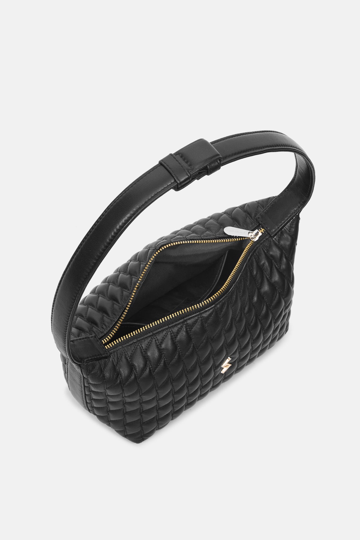 MIRA - Quilted Shoulder Bag - Black