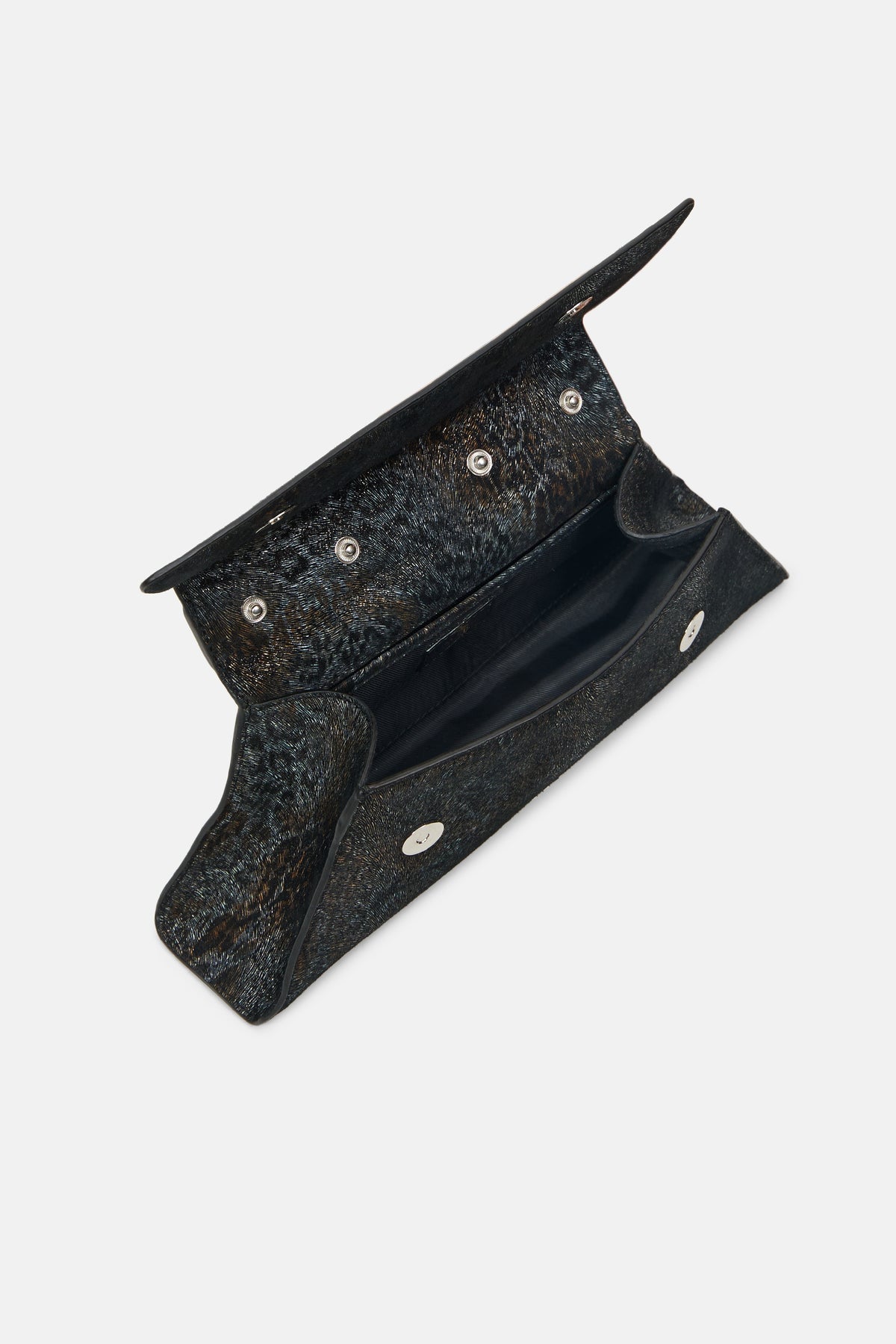 NOIRA - Structured Convertible Clutch Bag - Midnight Leopard