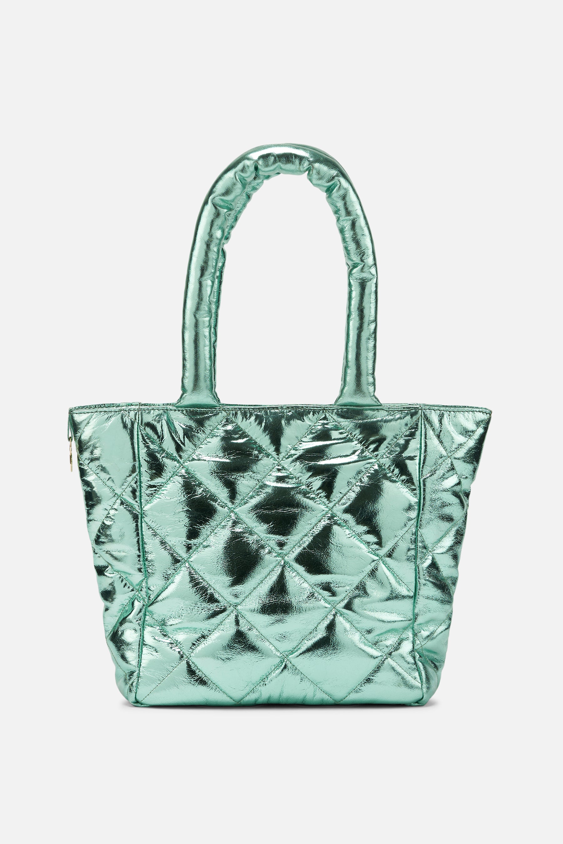 Ophidia - Wrinkle Metallic Tote - Mint Green Metallic