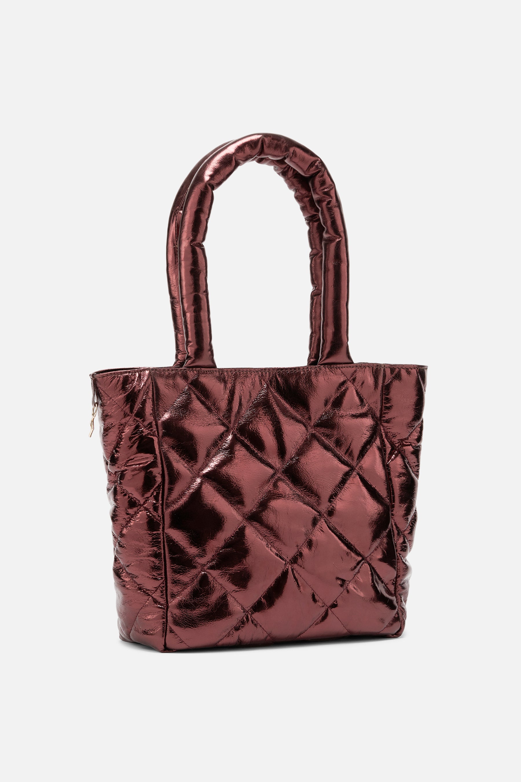 Ophidia - Wrinkle Metallic Tote - Hickory Brown Metallic