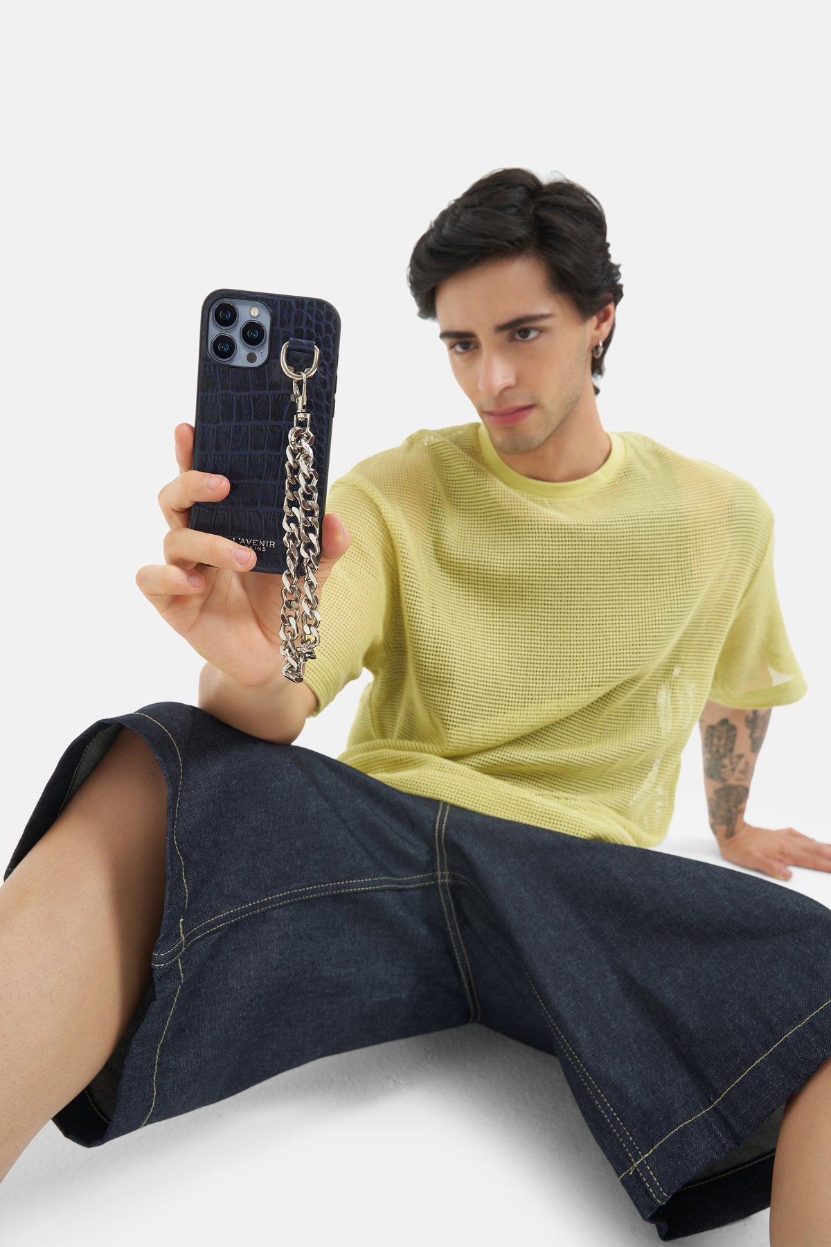 Iphone Case - Luxe Chained - Croco Ocean Caven Blue