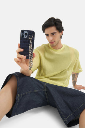 Iphone Case - Luxe Chained - Croco Ocean Caven Blue