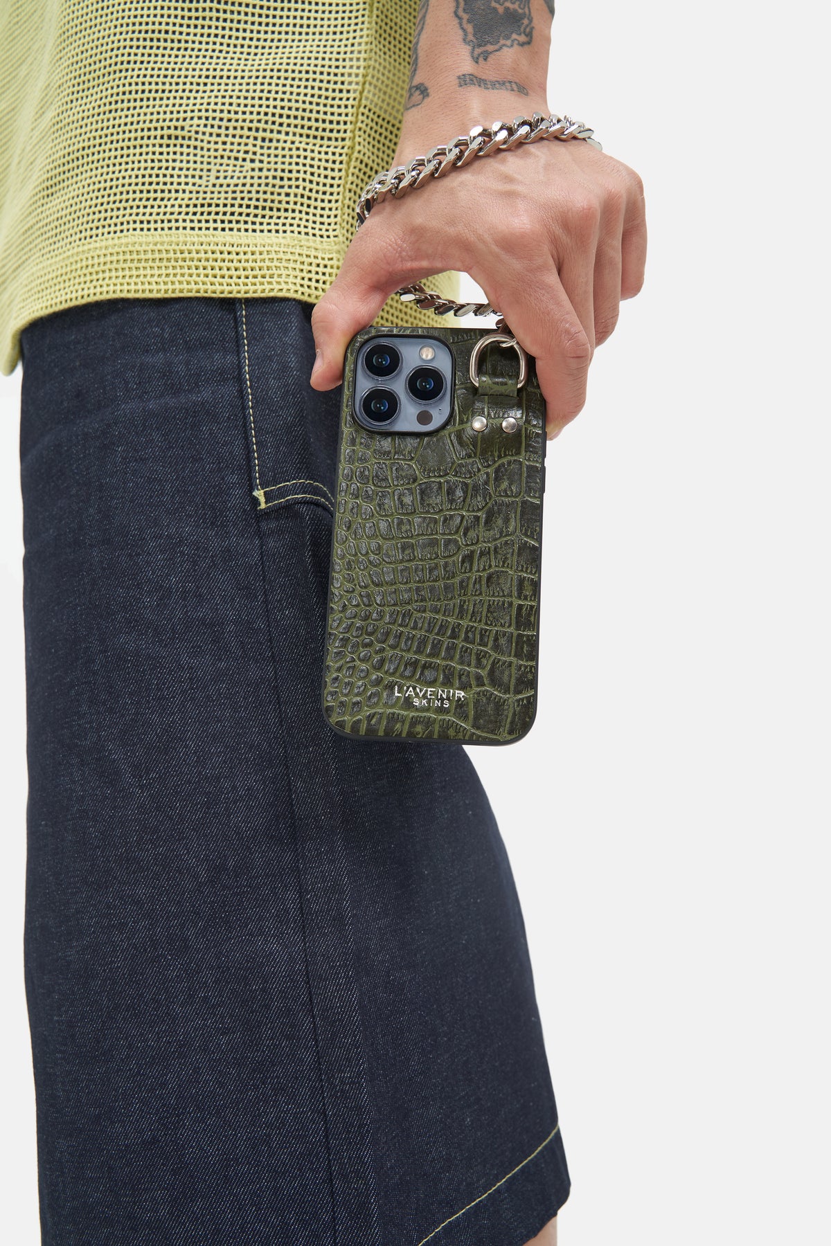 Iphone Case - Luxe Chained  - Deep Lichen Green