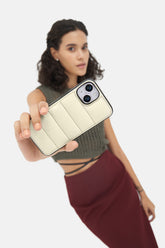 IPhone Puffer Case - Quilted - Patent Off White