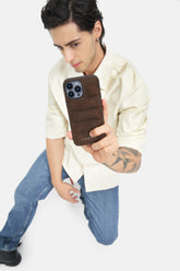 Iphone Puffer Case - Quilted - Brown
