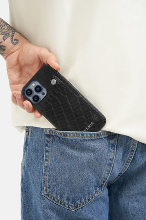 Iphone Case - Poppers Card Pocket - Black