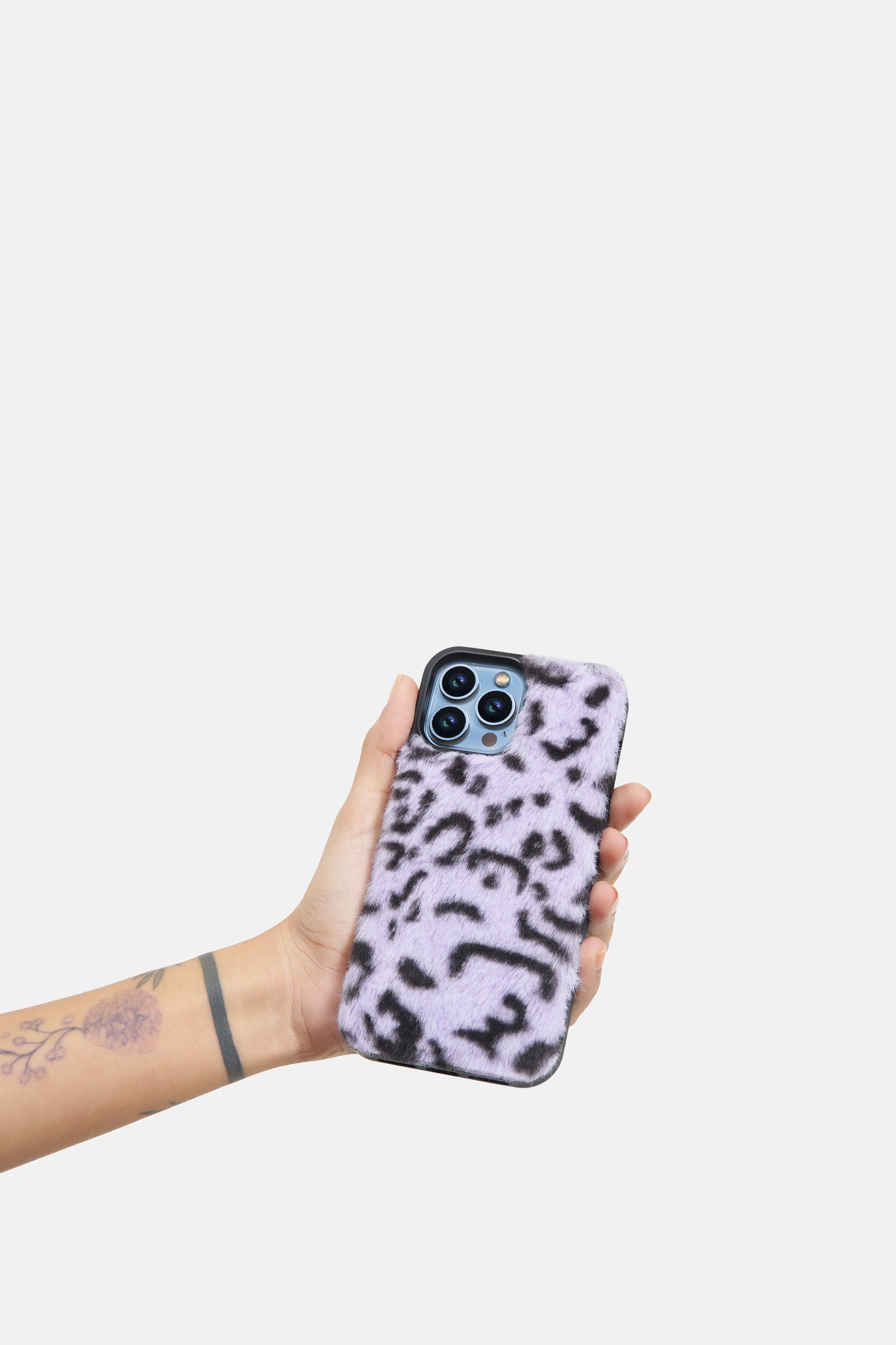 iPhone Printed Fur Case - Light Purple