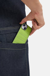 IPhone Puffer Case - Quilted - Patent Parrot Green