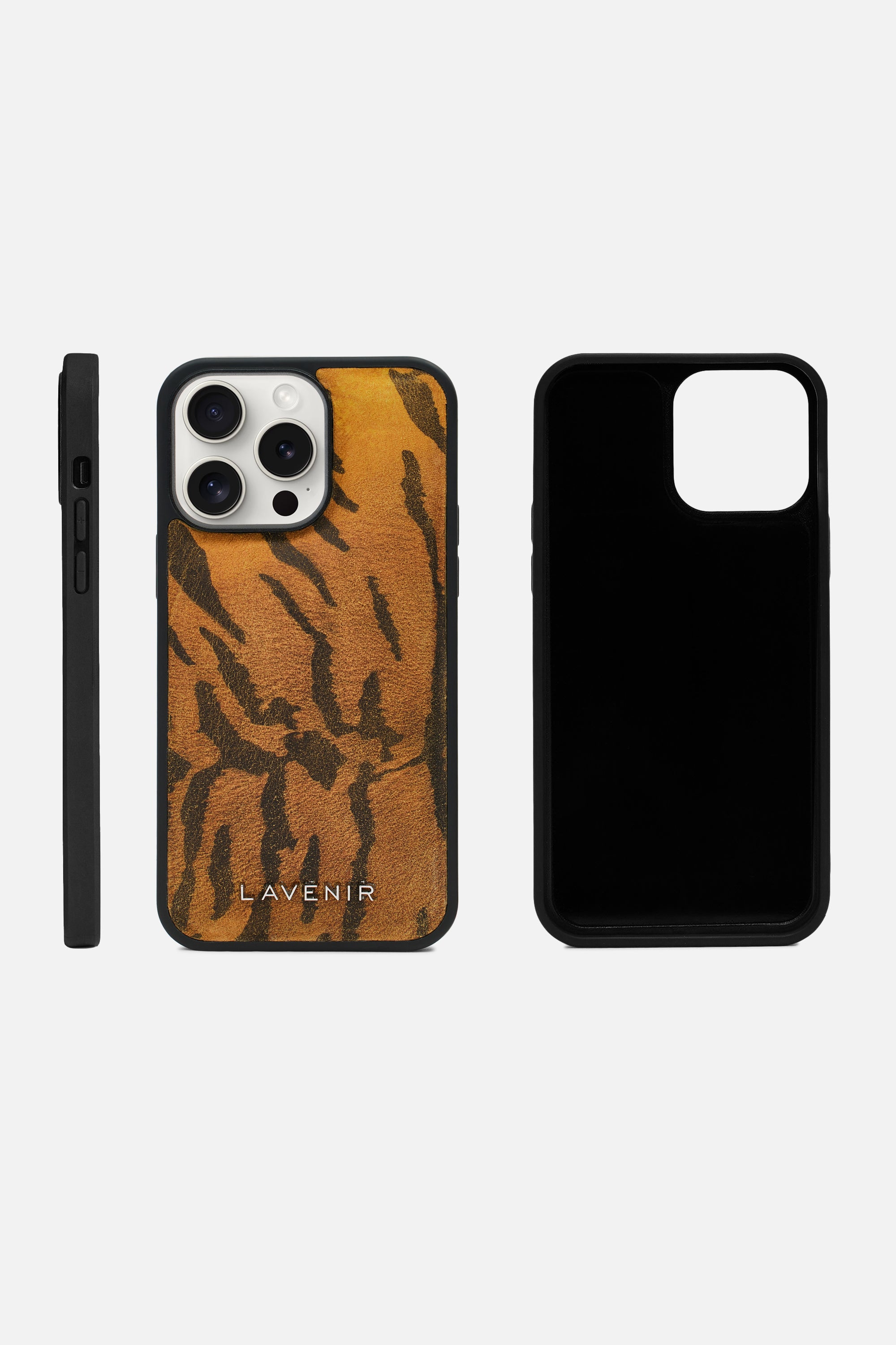 iPhone Puffy Case - Tiger Print - Antique Brown