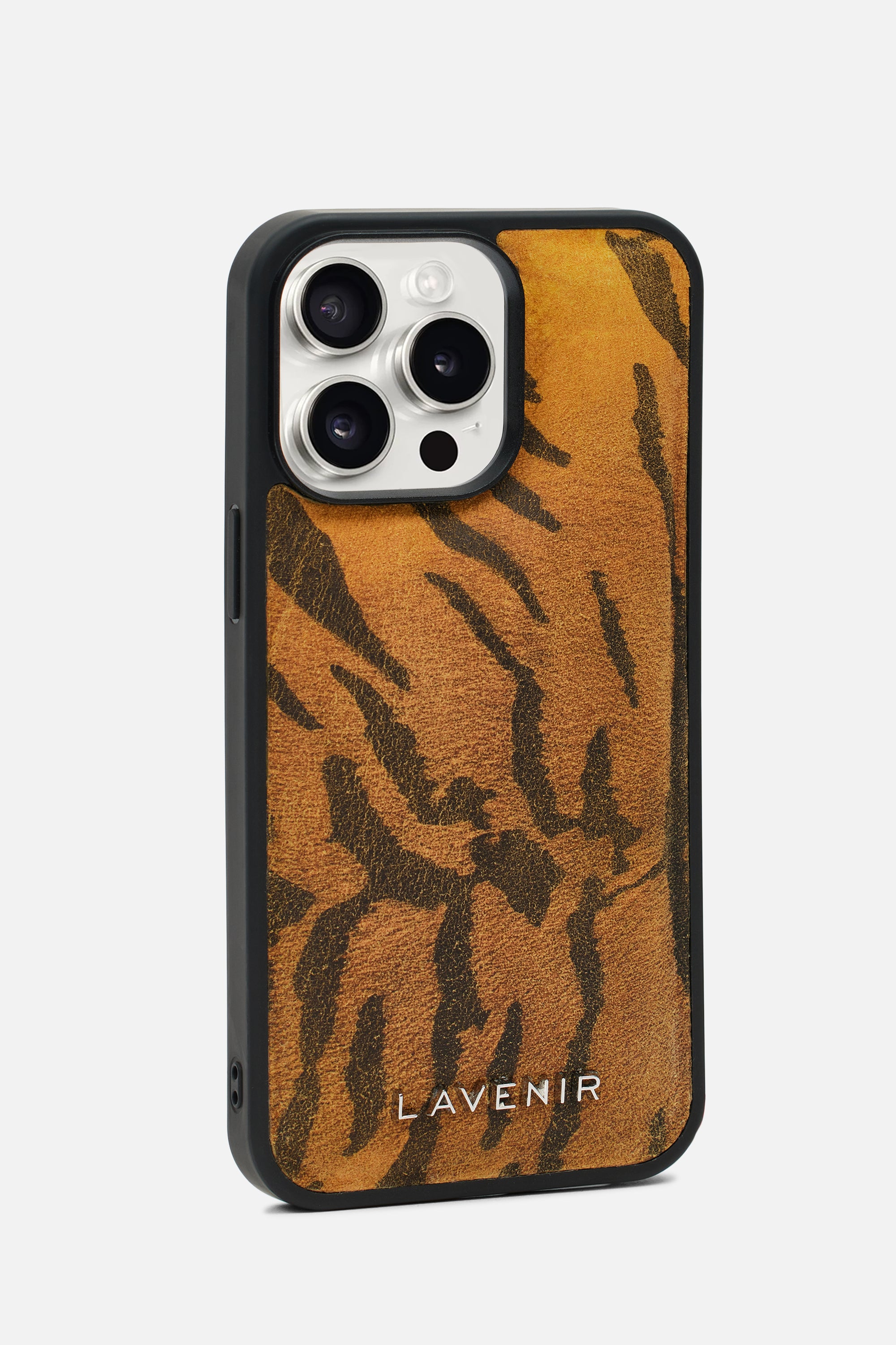 iPhone Puffy Case - Tiger Print - Antique Brown