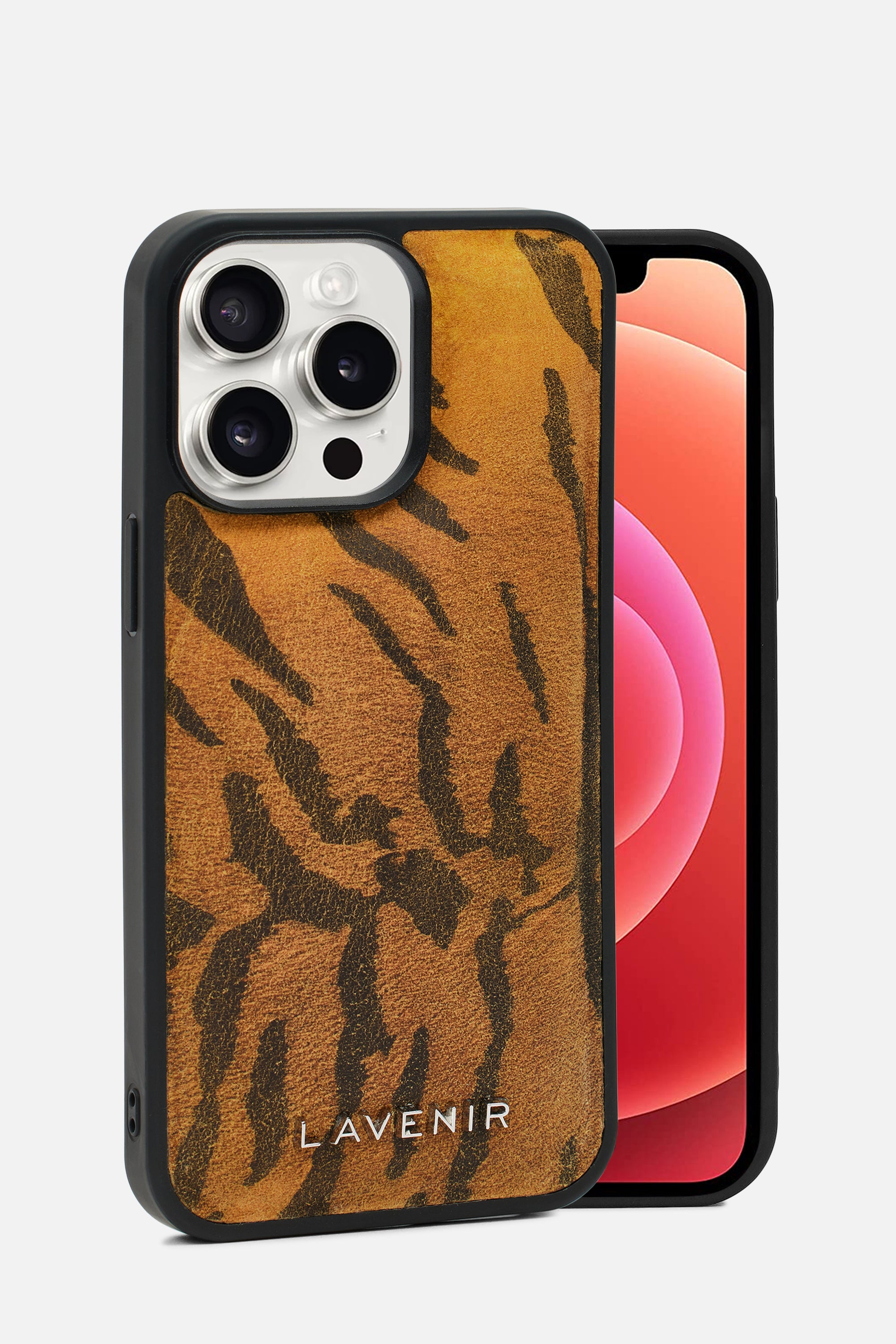 iPhone Puffy Case - Tiger Print - Antique Brown