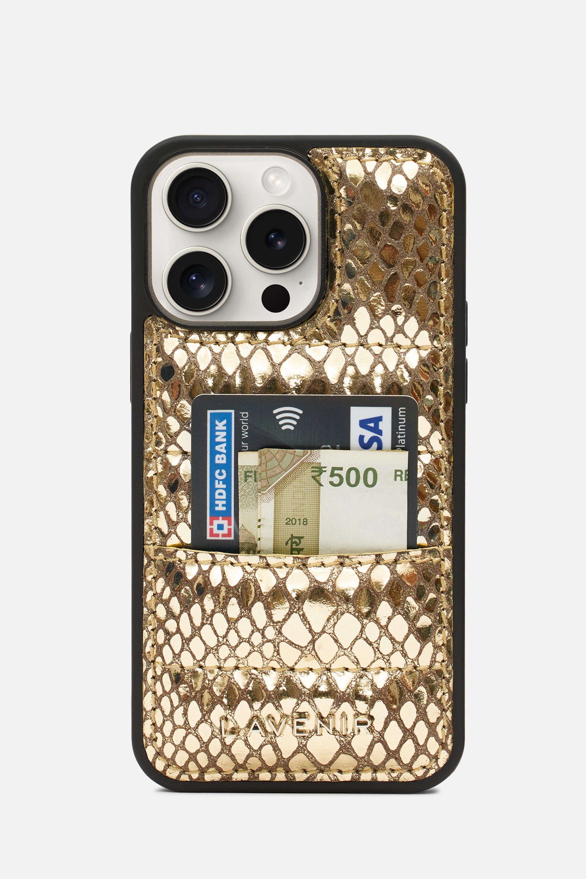 iPhone Case - Quilted Croco - Gold Metallic