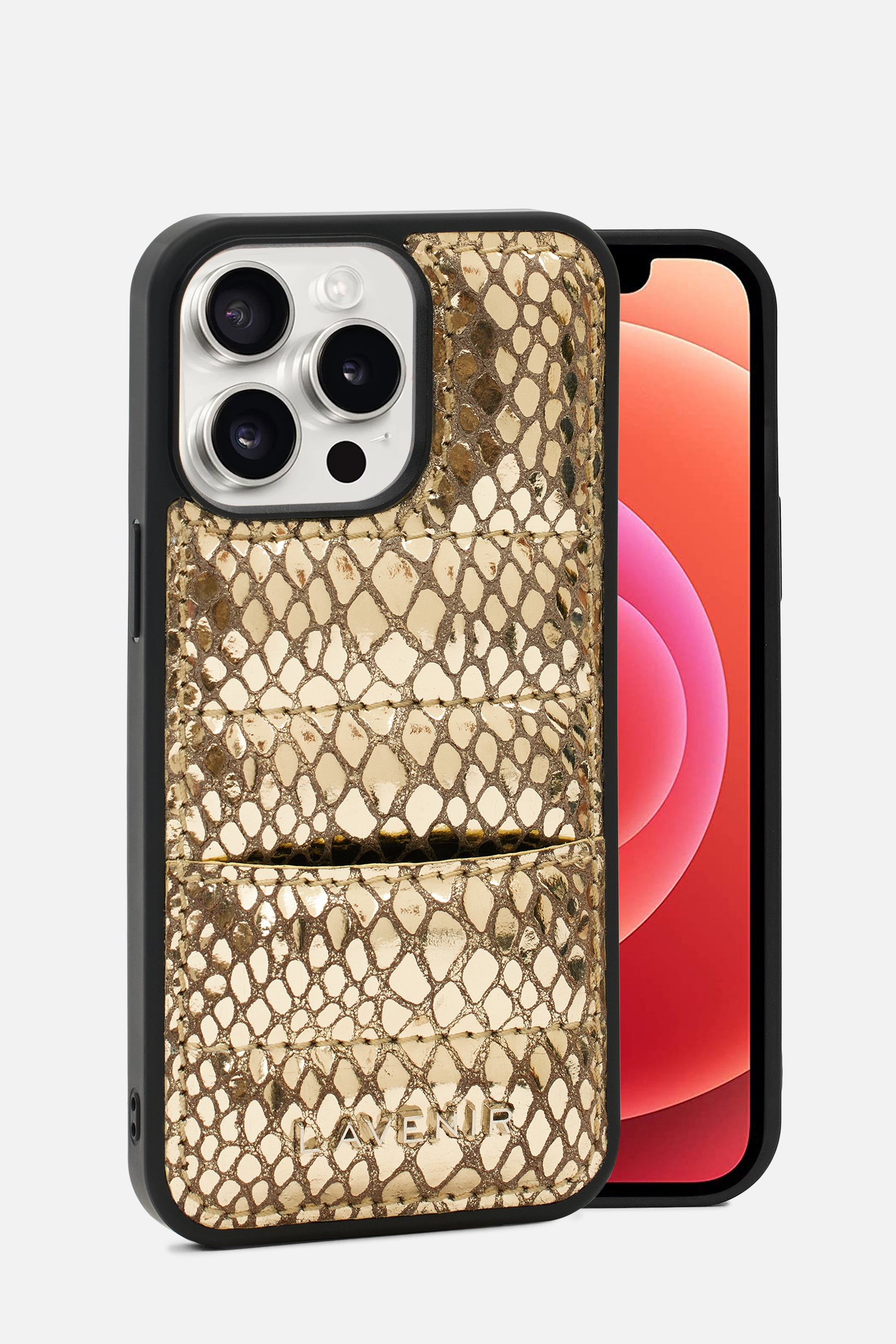iPhone Case - Quilted Croco - Gold Metallic