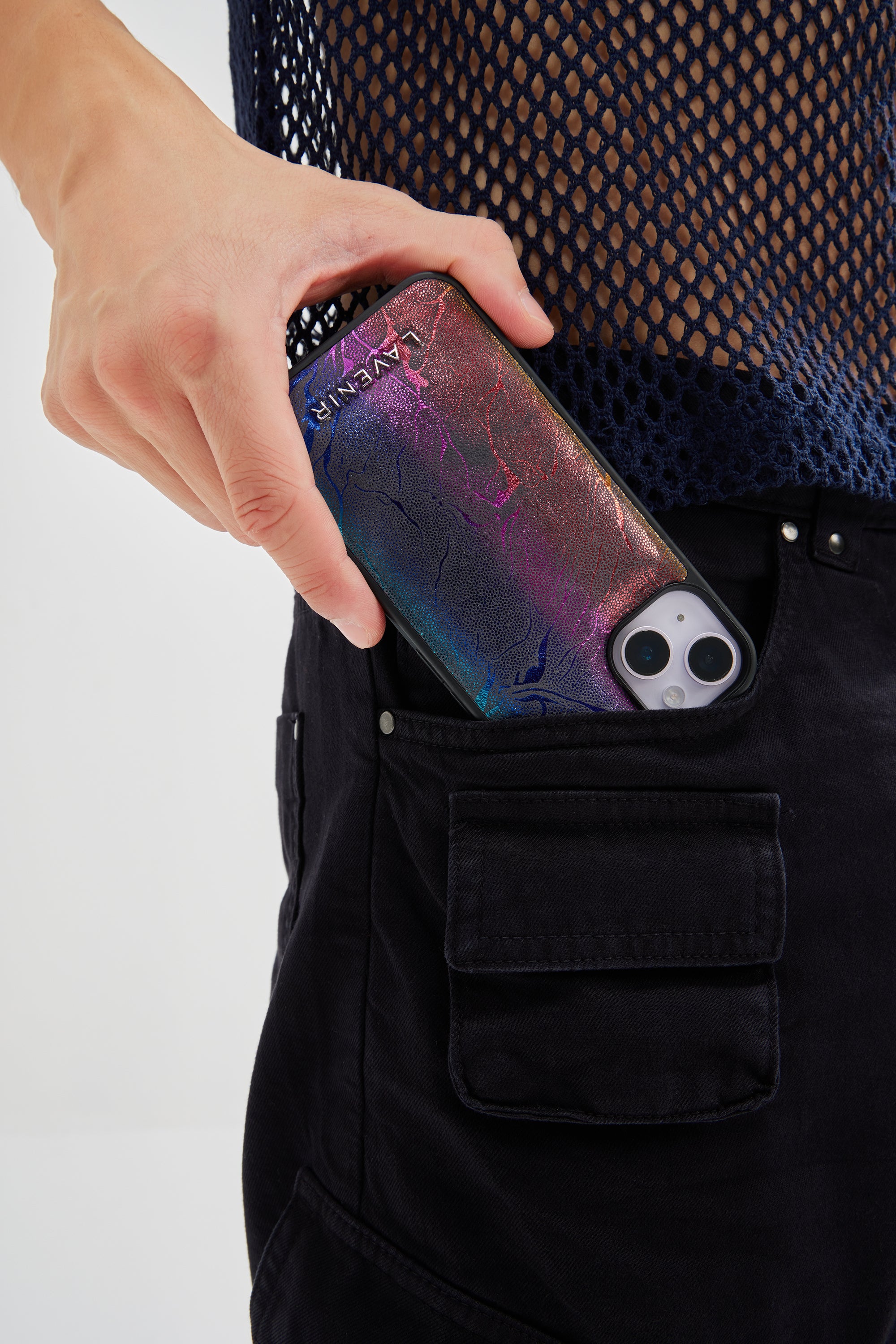 iPhone Puffy Case - Rainbow Metallic