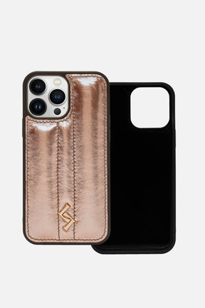 iPhone Puffer Case - Metallic Monogram™ - Cinereous