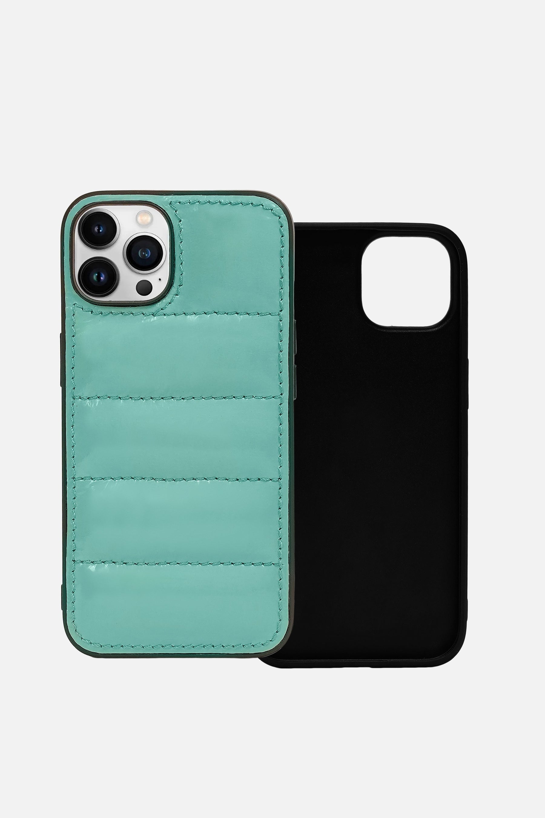 IPhone Puffer Case - Quilted - Patent Polished Pine