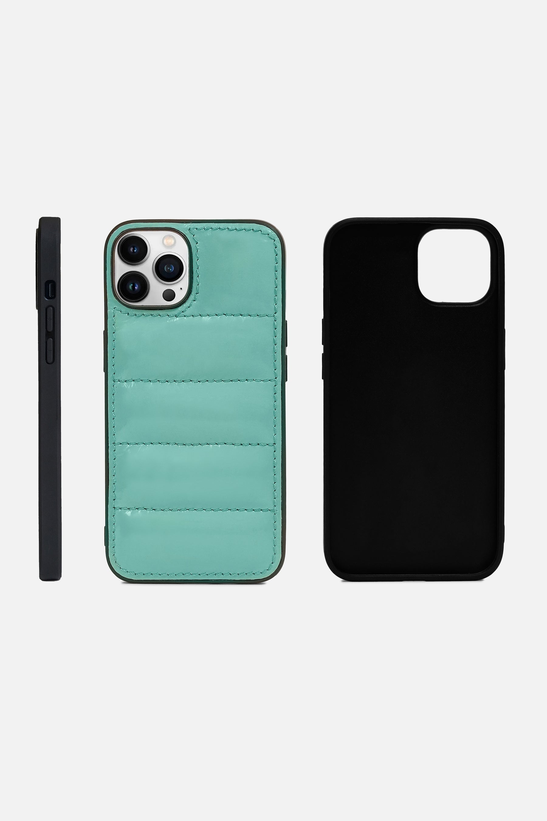 IPhone Puffer Case - Quilted - Patent Polished Pine