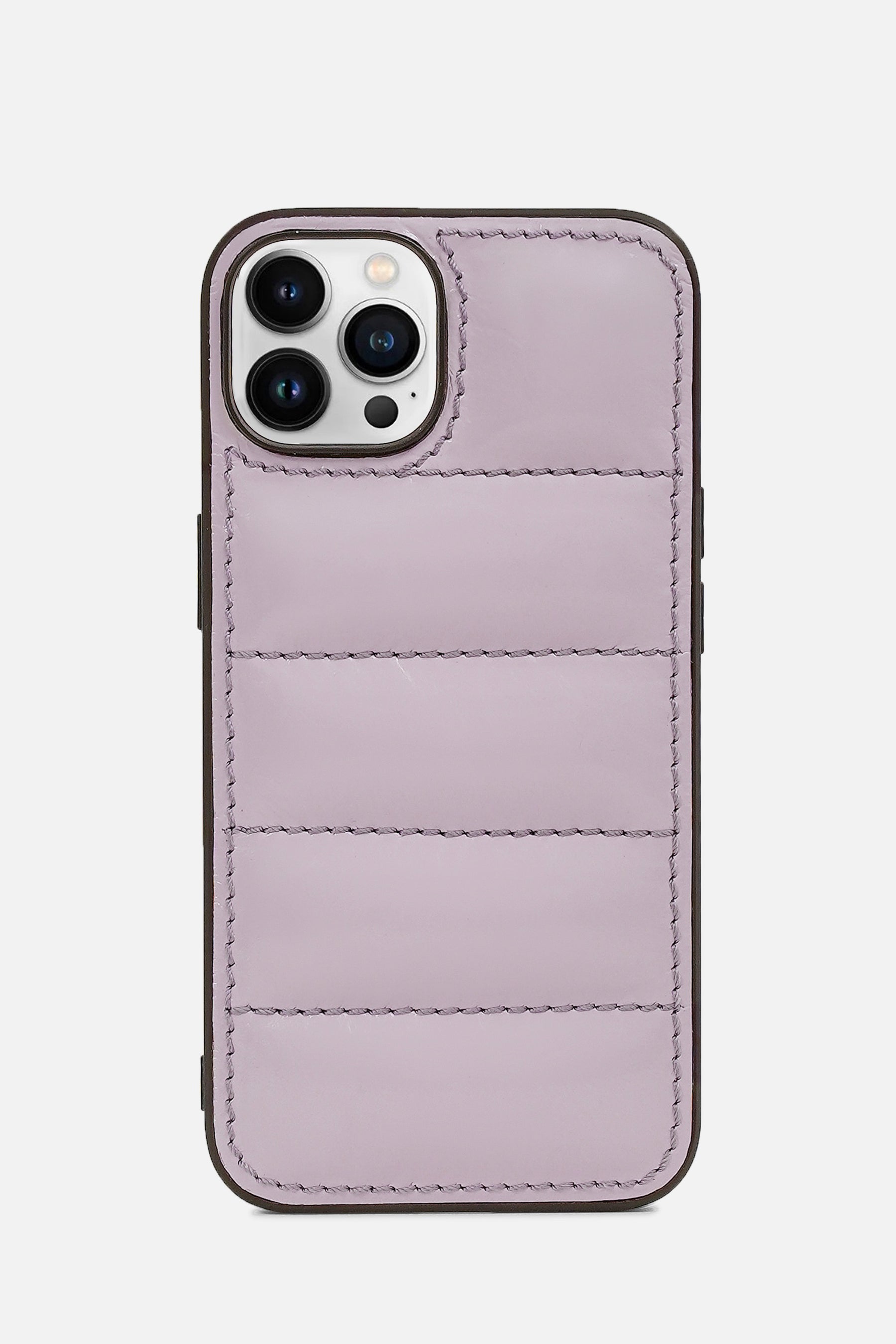 iPhone Puffer Case - Quilted - Patent Lavender Grey