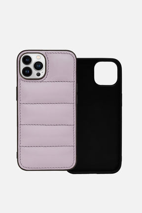 iPhone Puffer Case - Quilted - Patent Lavender Grey