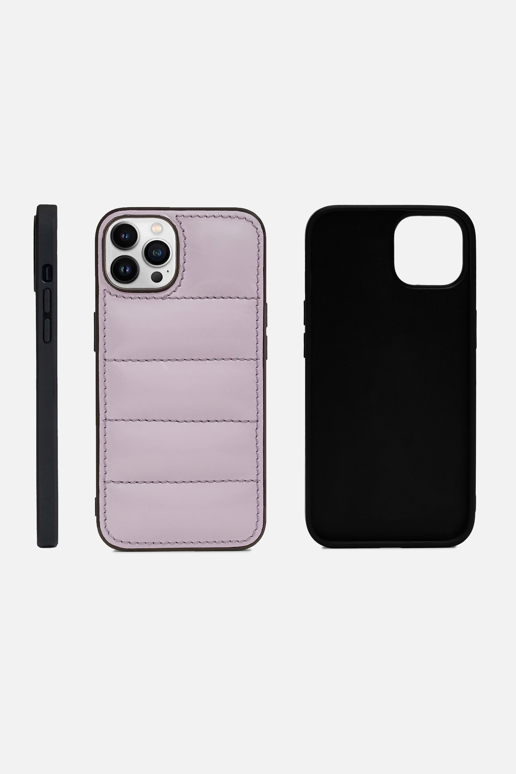 iPhone Puffer Case - Quilted - Patent Lavender Grey