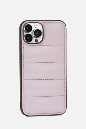 iPhone Puffer Case - Quilted - Patent Lavender Grey