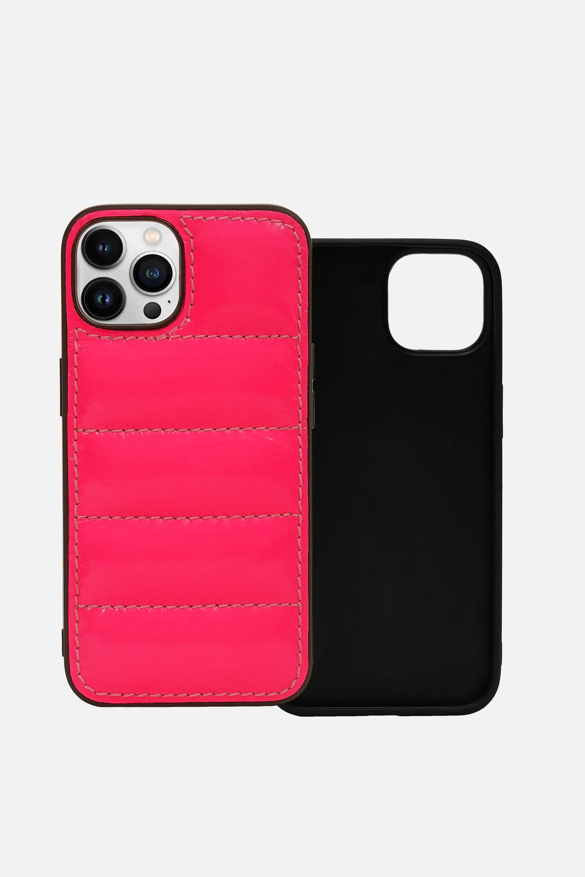 iPhone Puffer Case - Quilted - Patent Pink