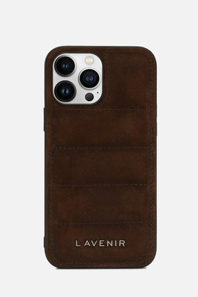 iPhone Puffer Case - Quilted - Brown