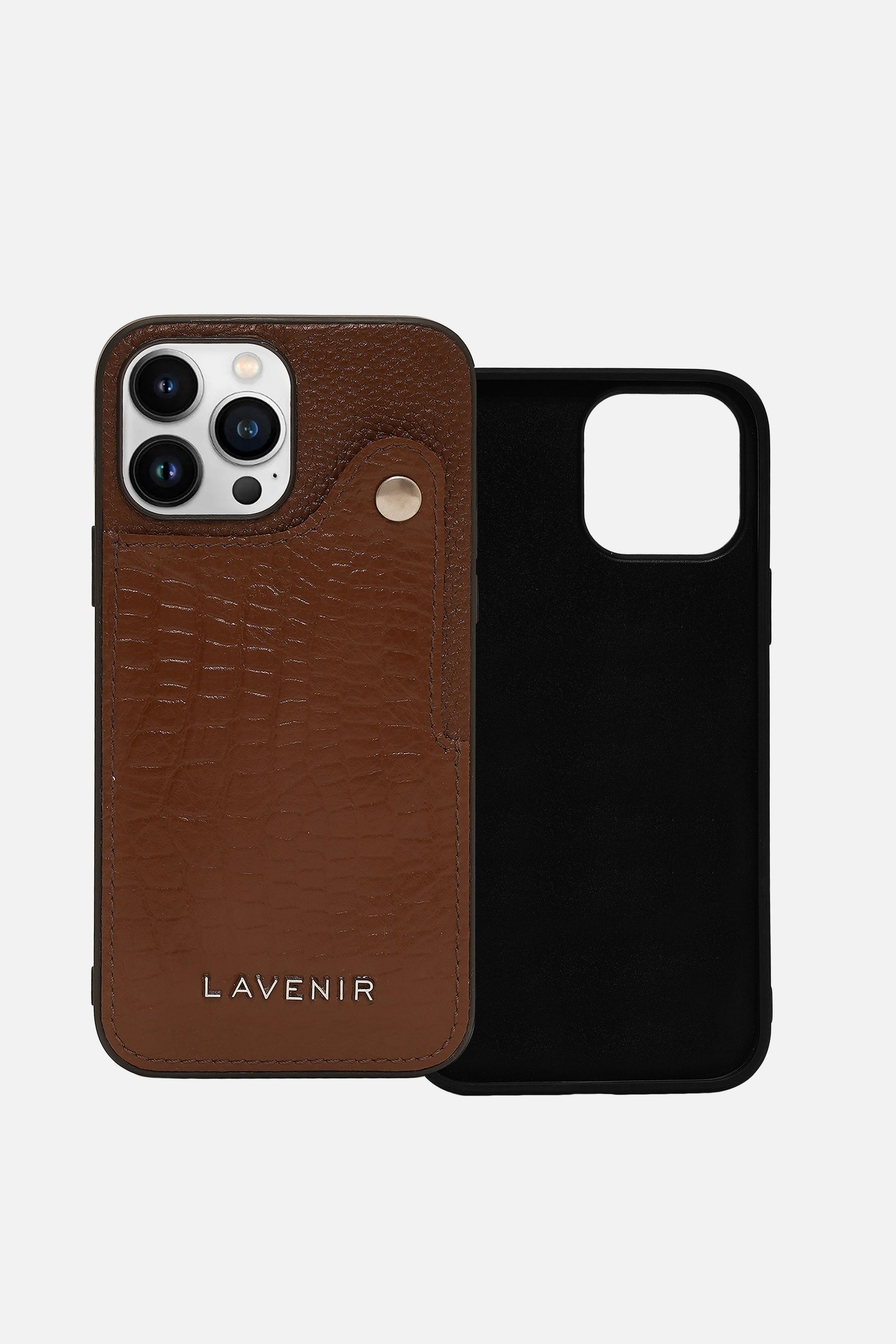 Iphone Case - Poppers Card Pocket - Brown