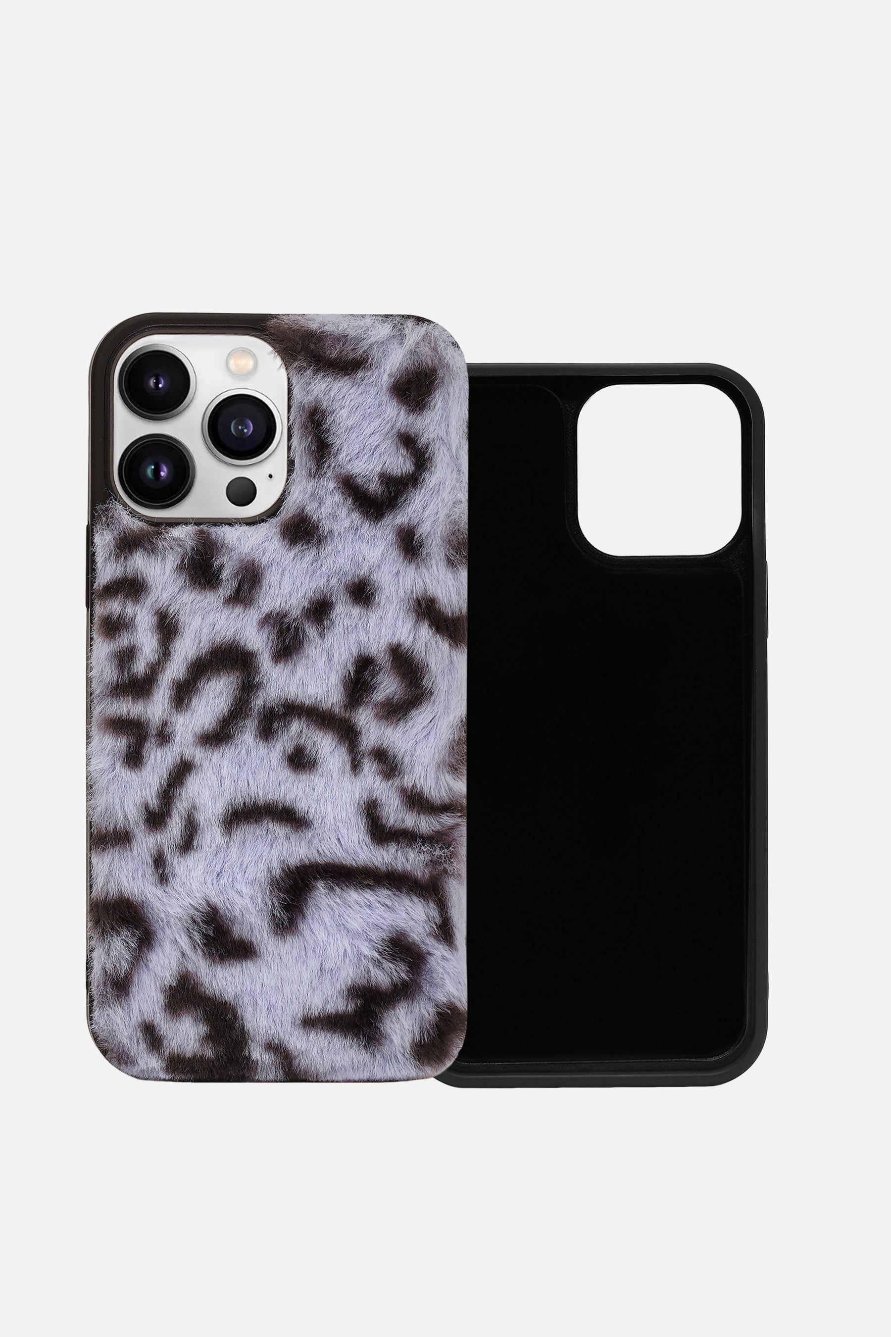 iPhone Printed Fur Case - Light Purple