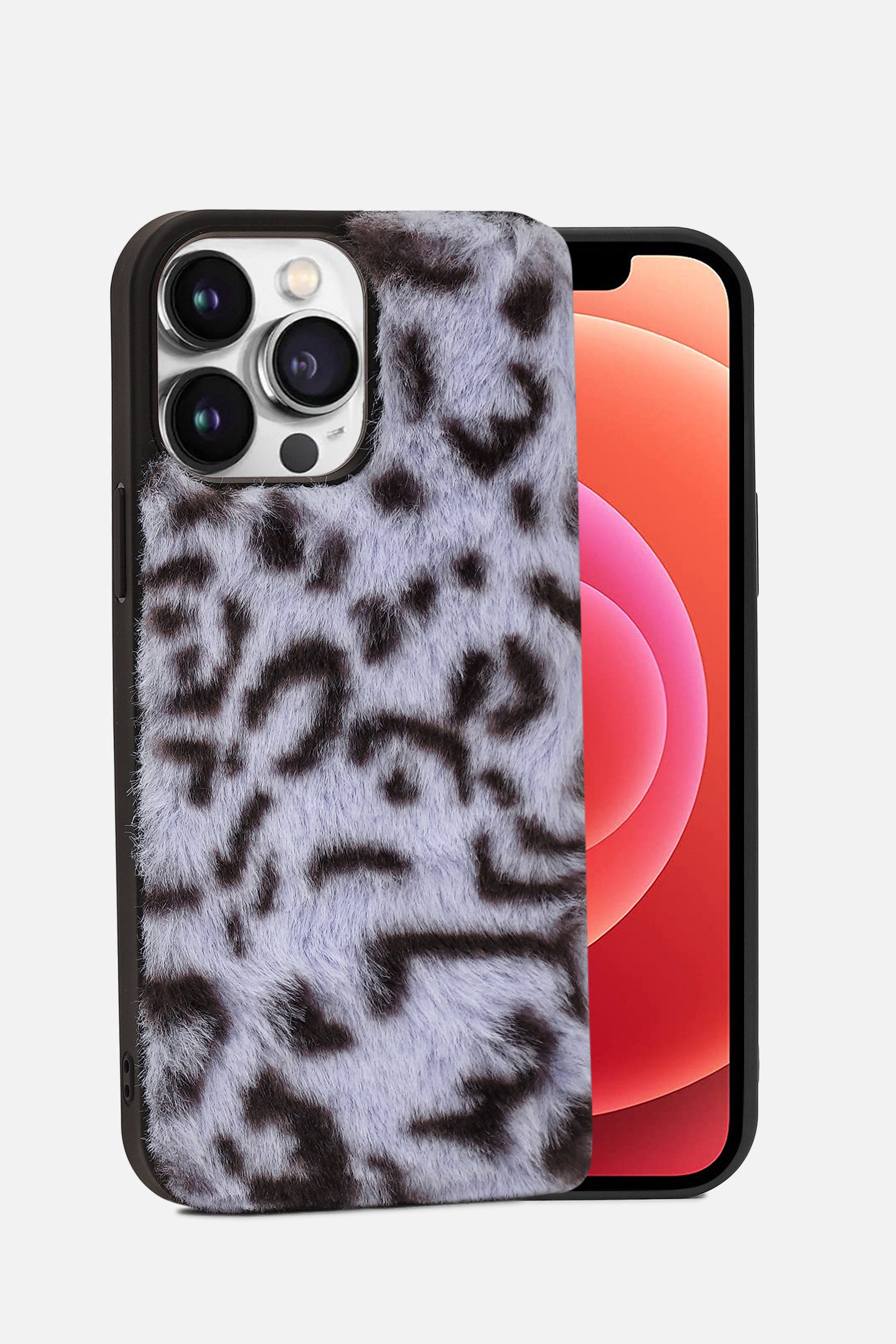 iPhone Printed Fur Case - Light Purple