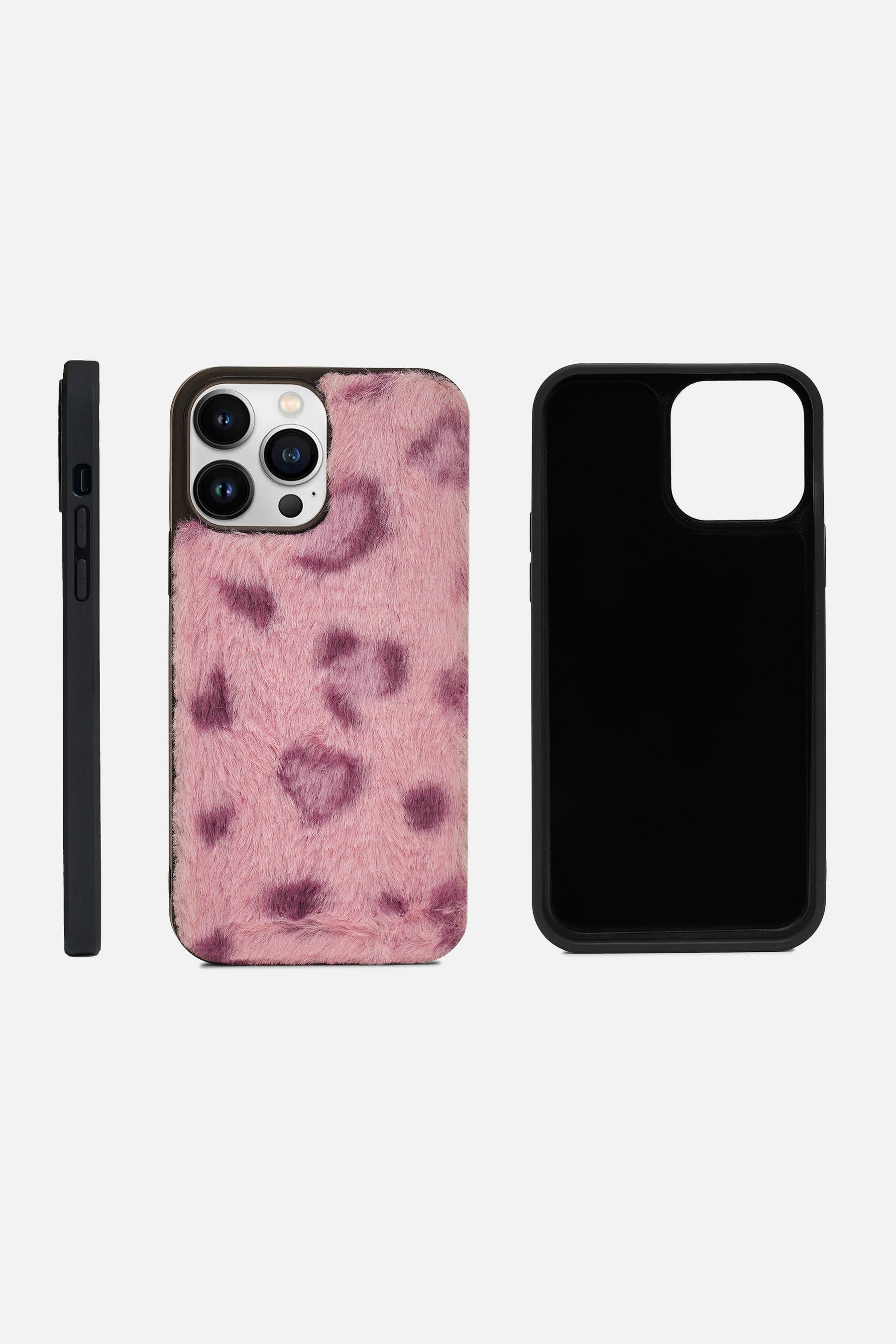 iPhone Printed Fur Case - Soft Red