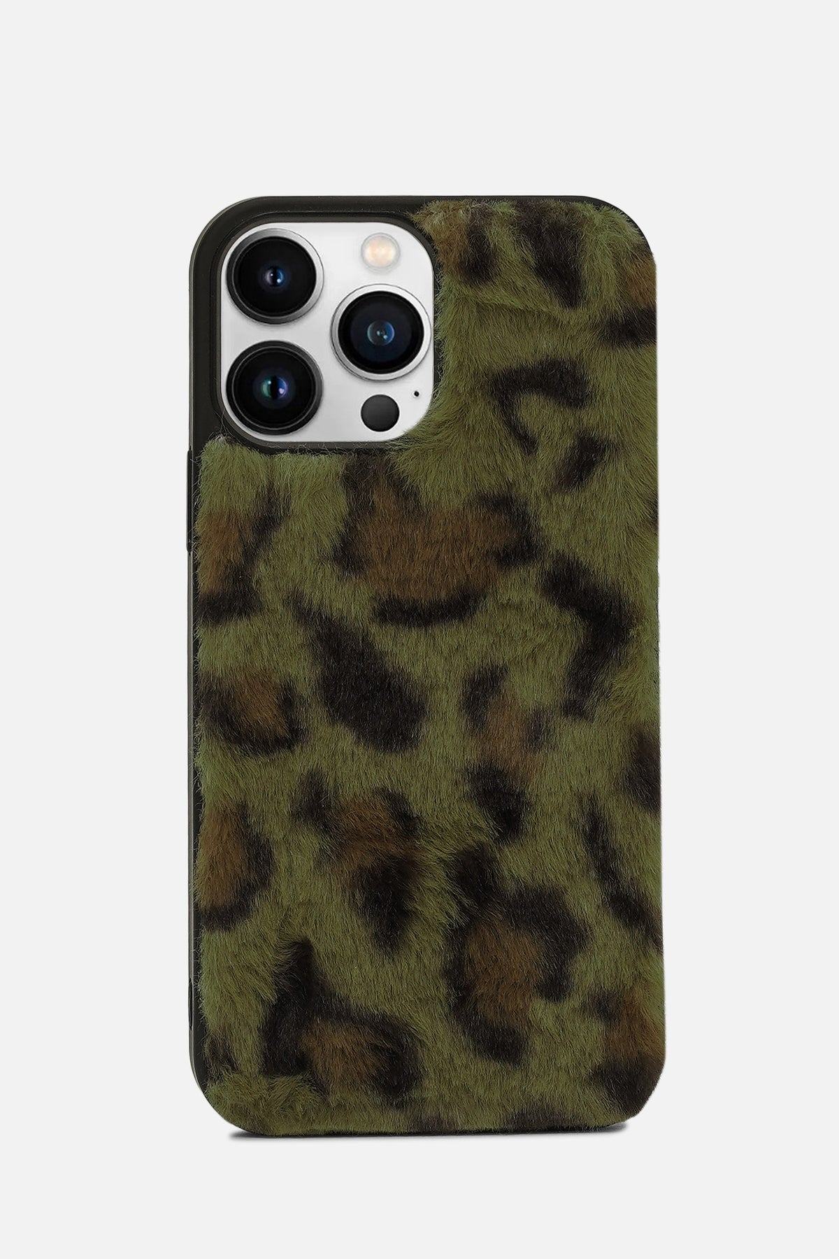 iPhone Printed Fur Case - Dark Yellow