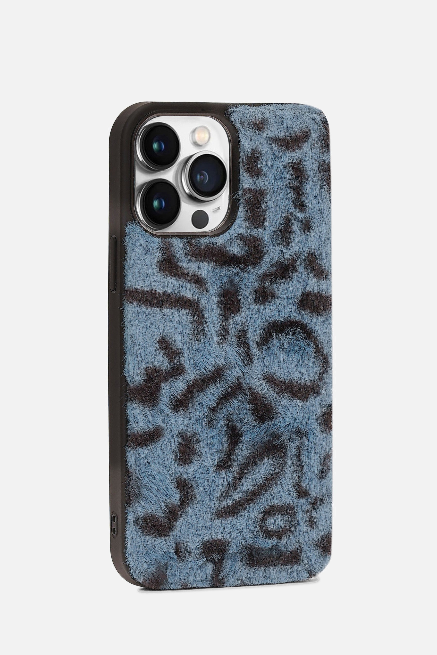 iPhone Printed Fur Case - Dark Blue