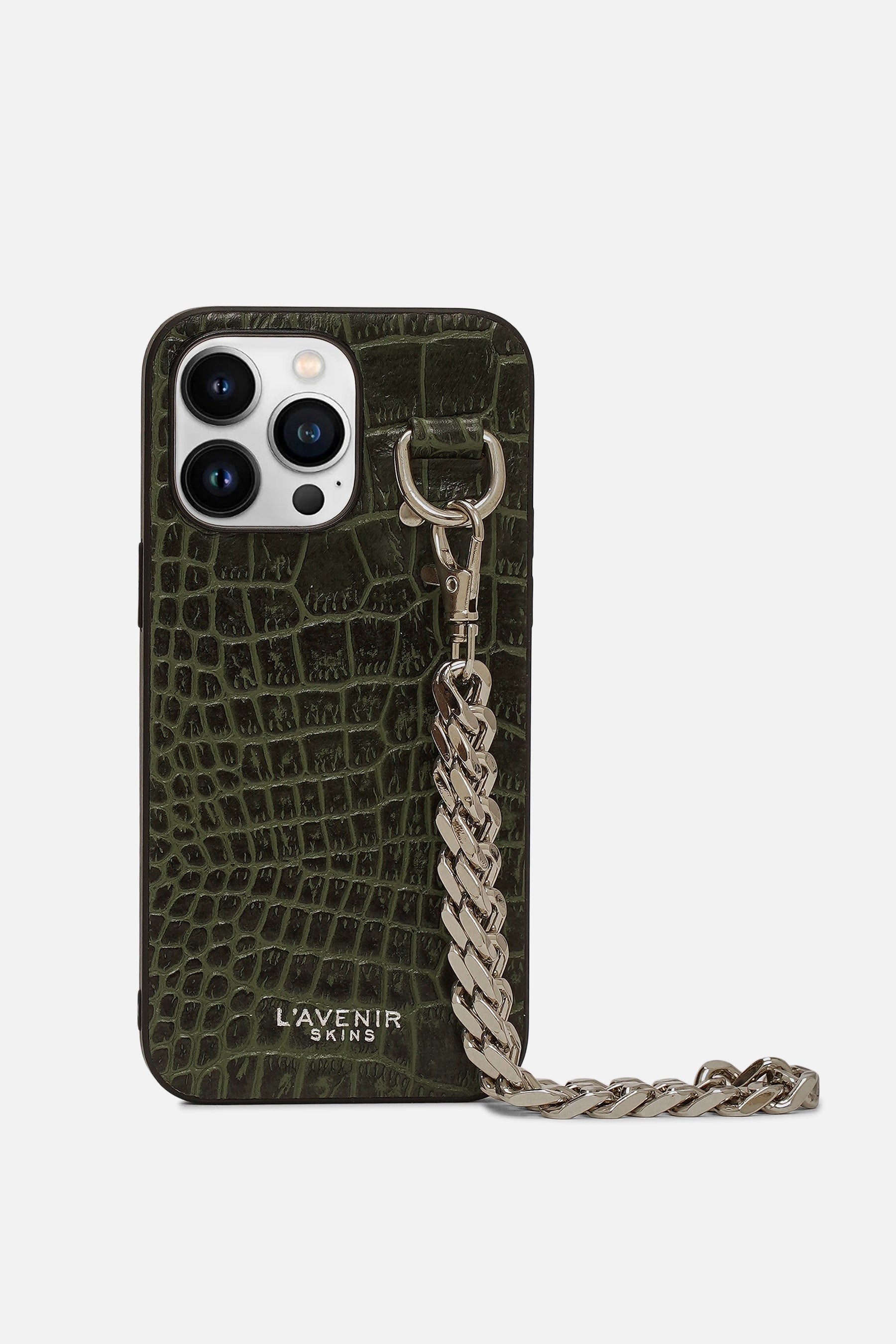 Iphone Case - Luxe Chained  - Deep Lichen Green
