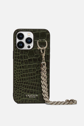 Iphone Case - Luxe Chained  - Deep Lichen Green