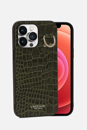Iphone Case - Luxe Chained  - Deep Lichen Green