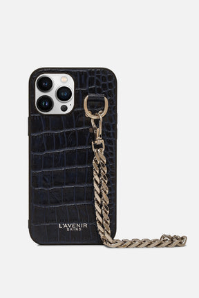 iPhone Case - Luxe Chained - Croco Ocean Caven Blue