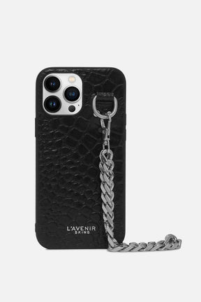 iPhone Case - Luxe Chained  - Croco Black