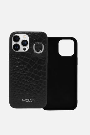 iPhone Case - Luxe Chained  - Croco Black